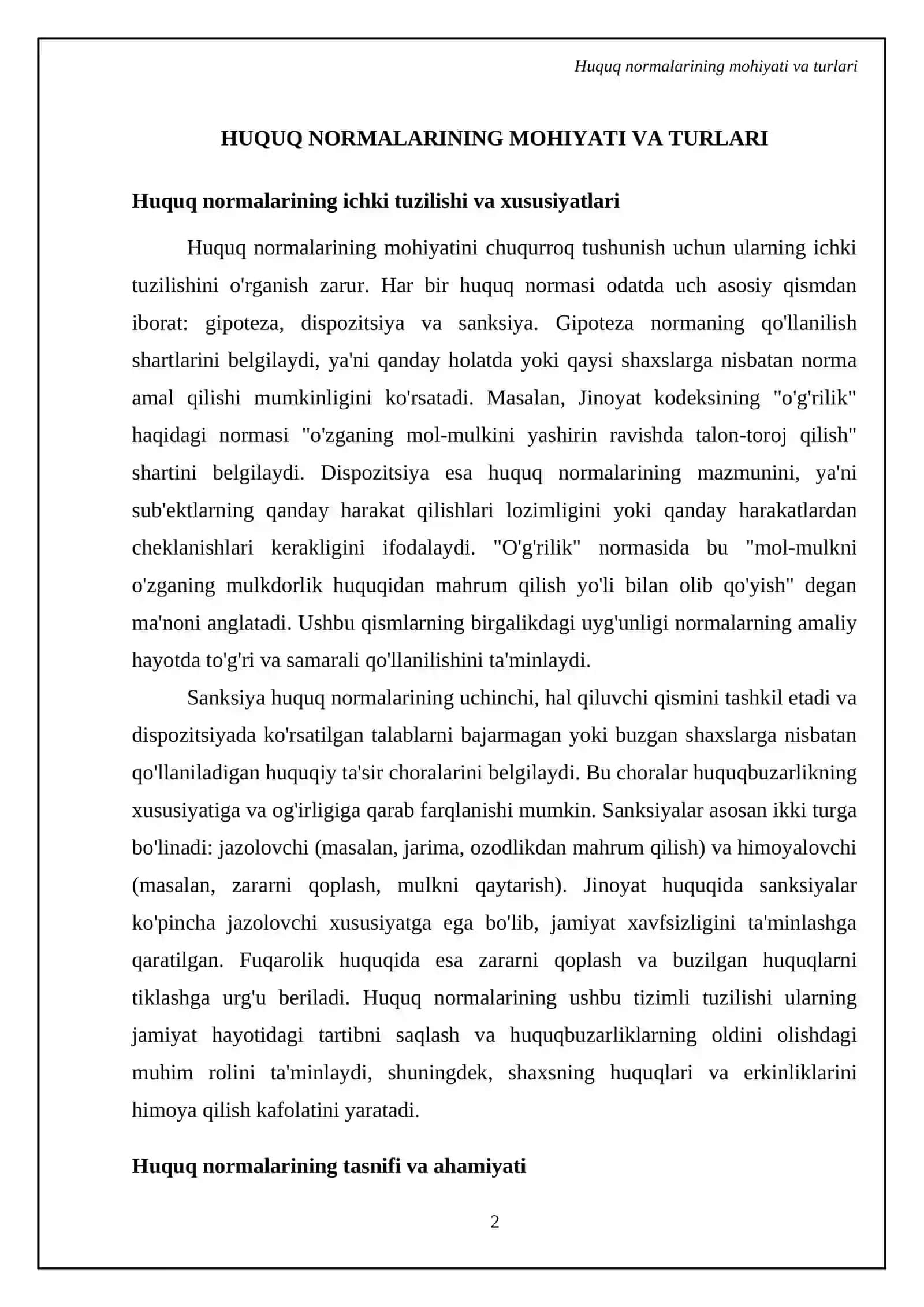 Davlat va huquq nazariyasi modulida huquq normalari 4