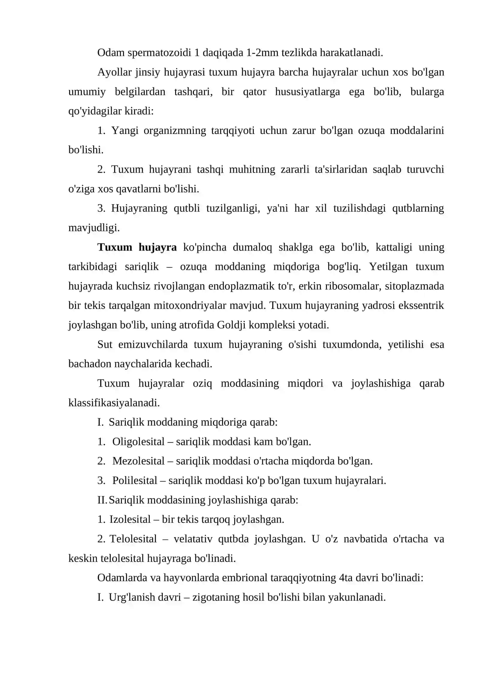 Jinsiy hujayralar va embrionning rivojlanishi 4