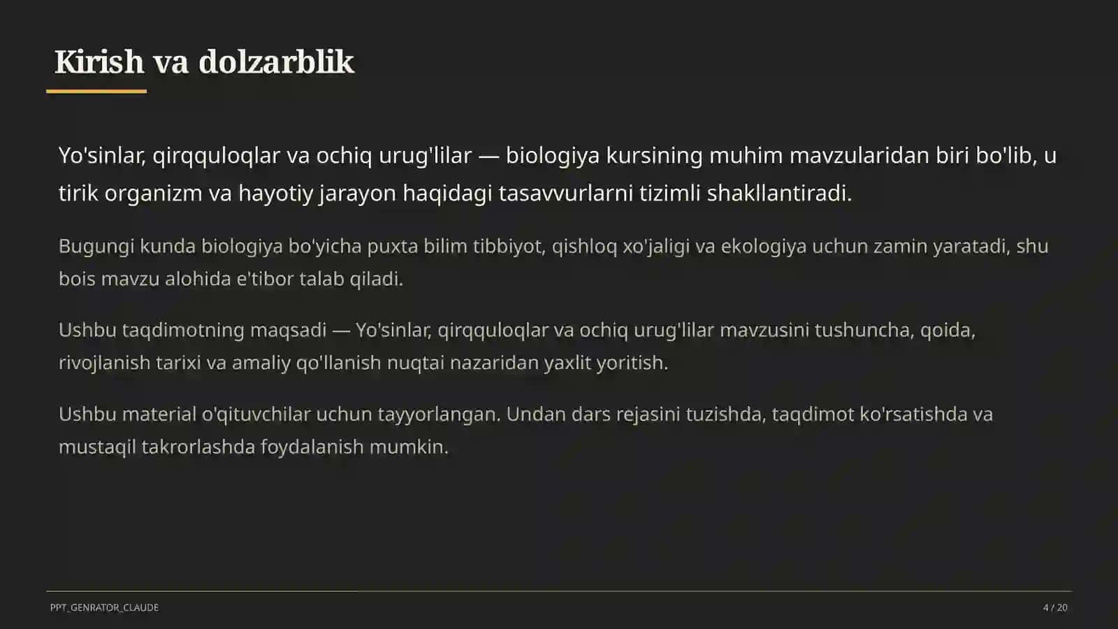 Yo'sinlar, qirqquloqlar va ochiq urug'lilar (6-sinf) 4