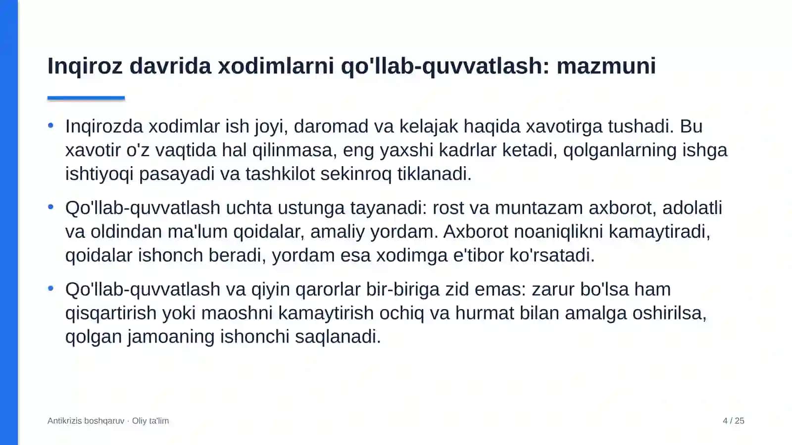 fond birjasida inqiroz davrida xodimlarni qo'llab quvvatlash 4635 4