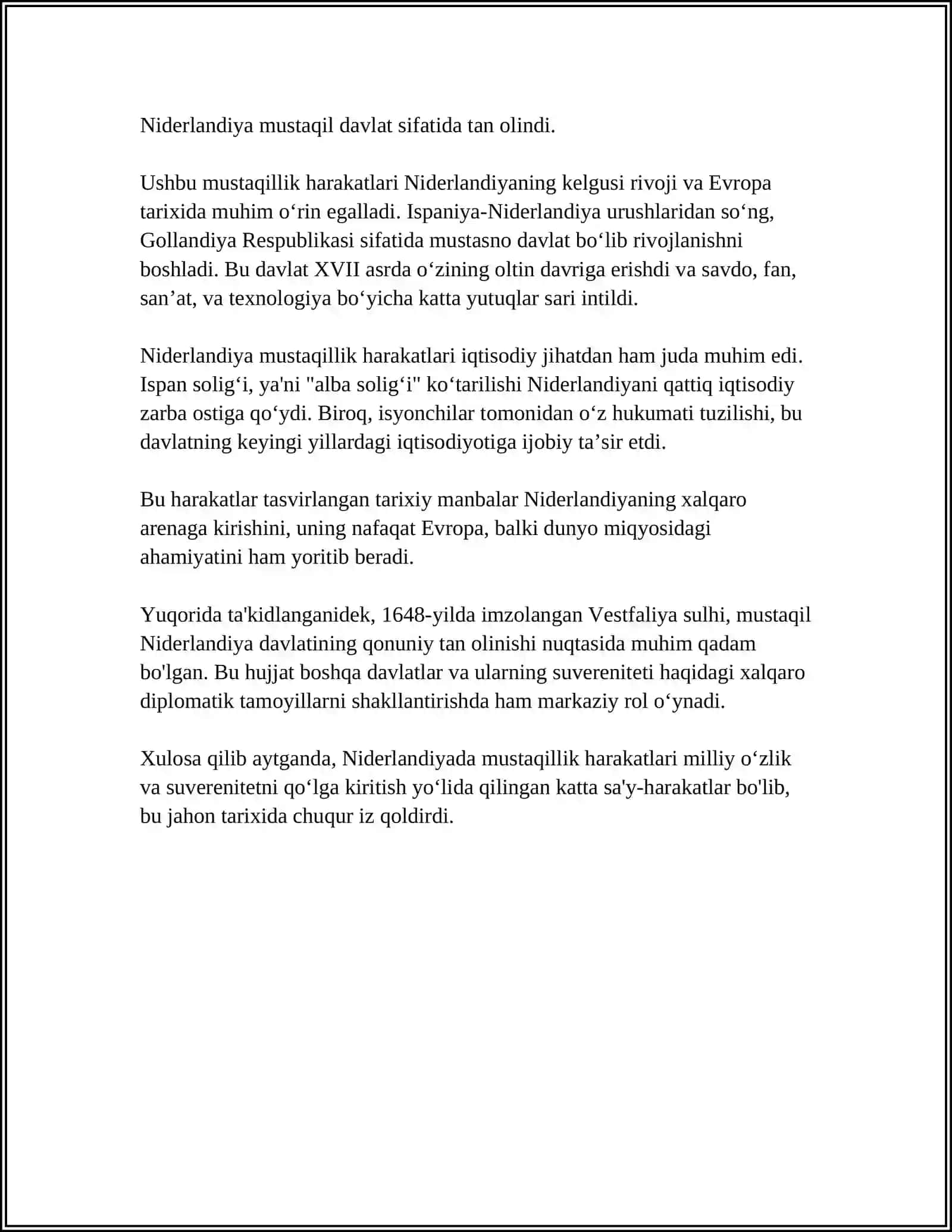 NIDERLANDIYADA OZODLIK UCHUN KURASH 4
