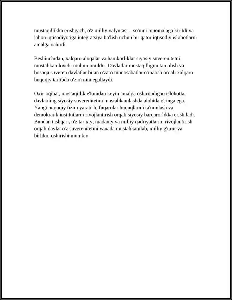 MUSTAQIL O‘ZBEKISTON RESPUBLIKASI TASHKIL TOPISHINING TARIXIY AHAMIYATI 4