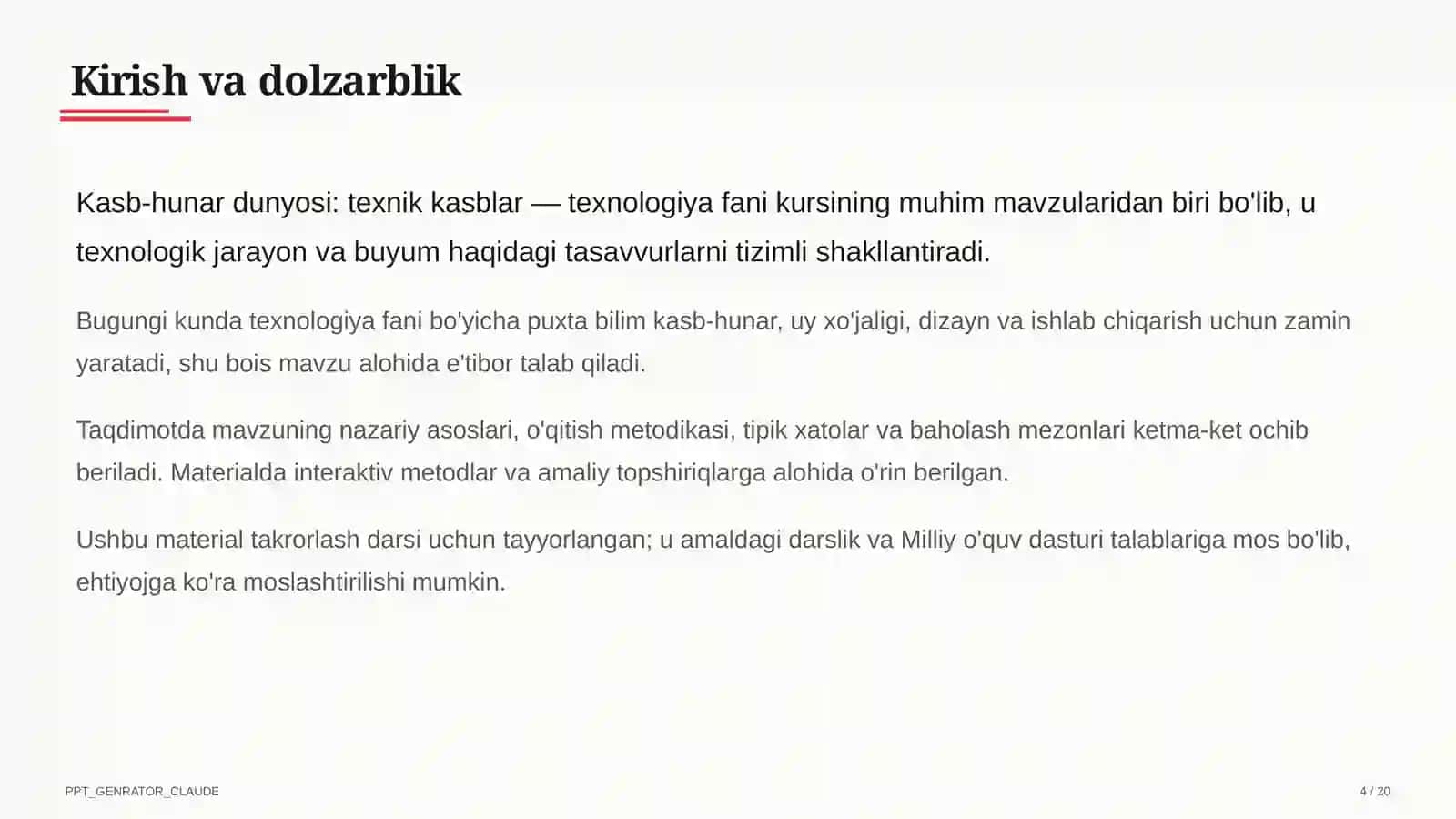 Kasb-hunar dunyosi: texnik kasblar (9-sinf) 4