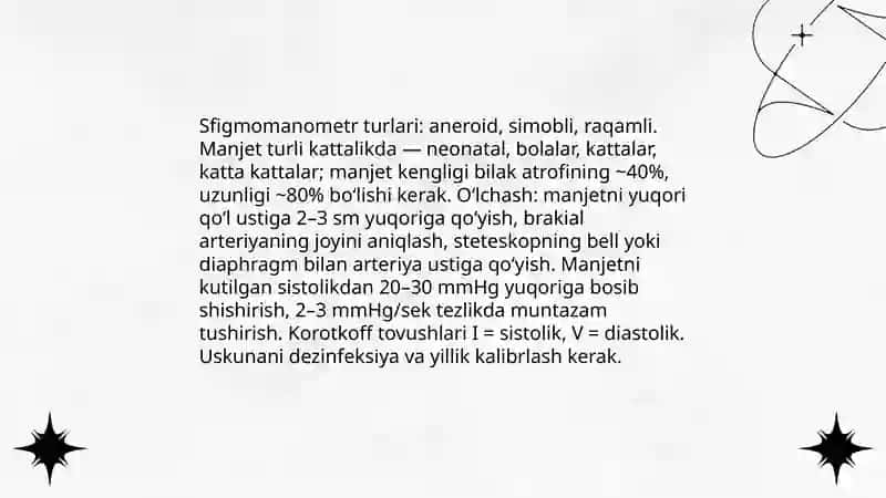 Qon bosimini va puls o'lchash 4