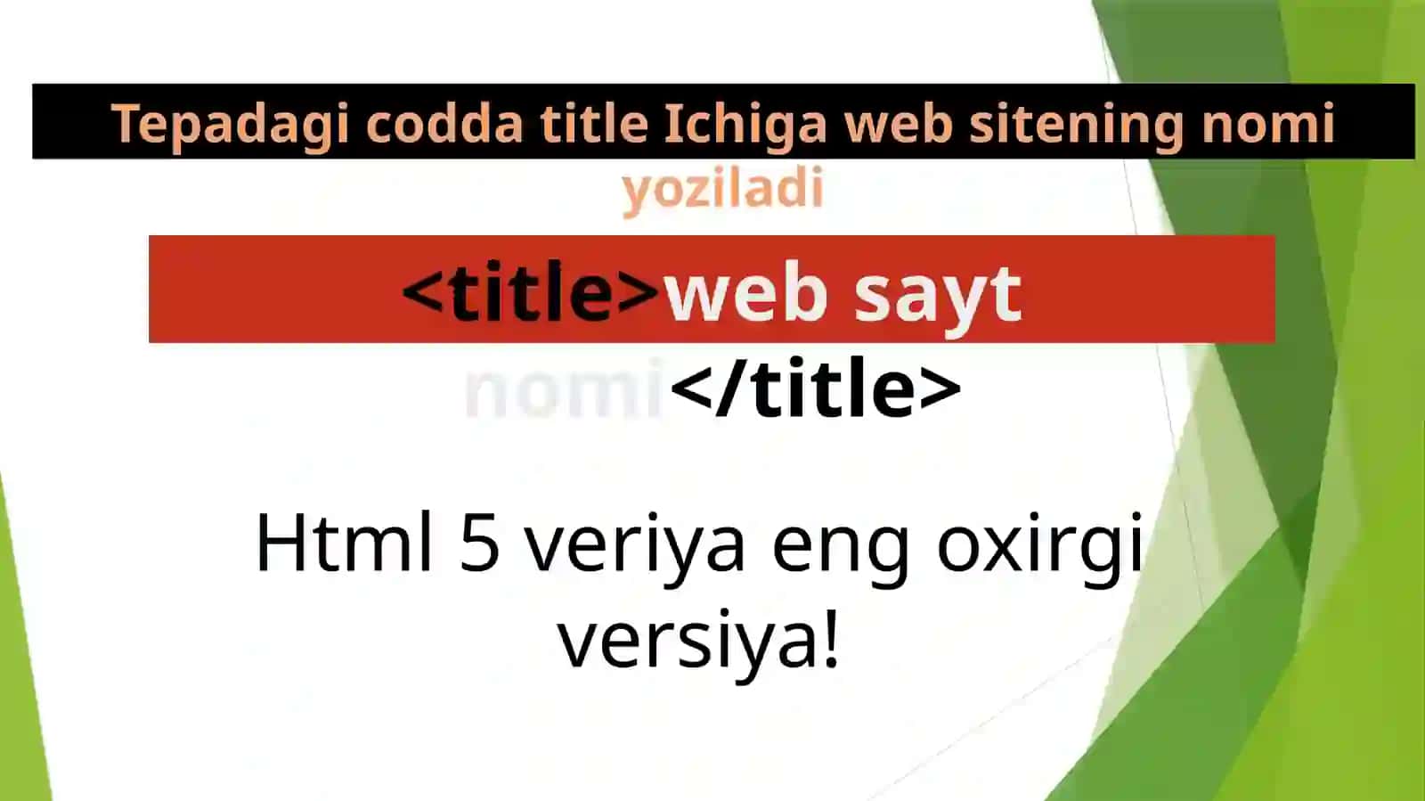 Html kirish darsi uchun darslik 4