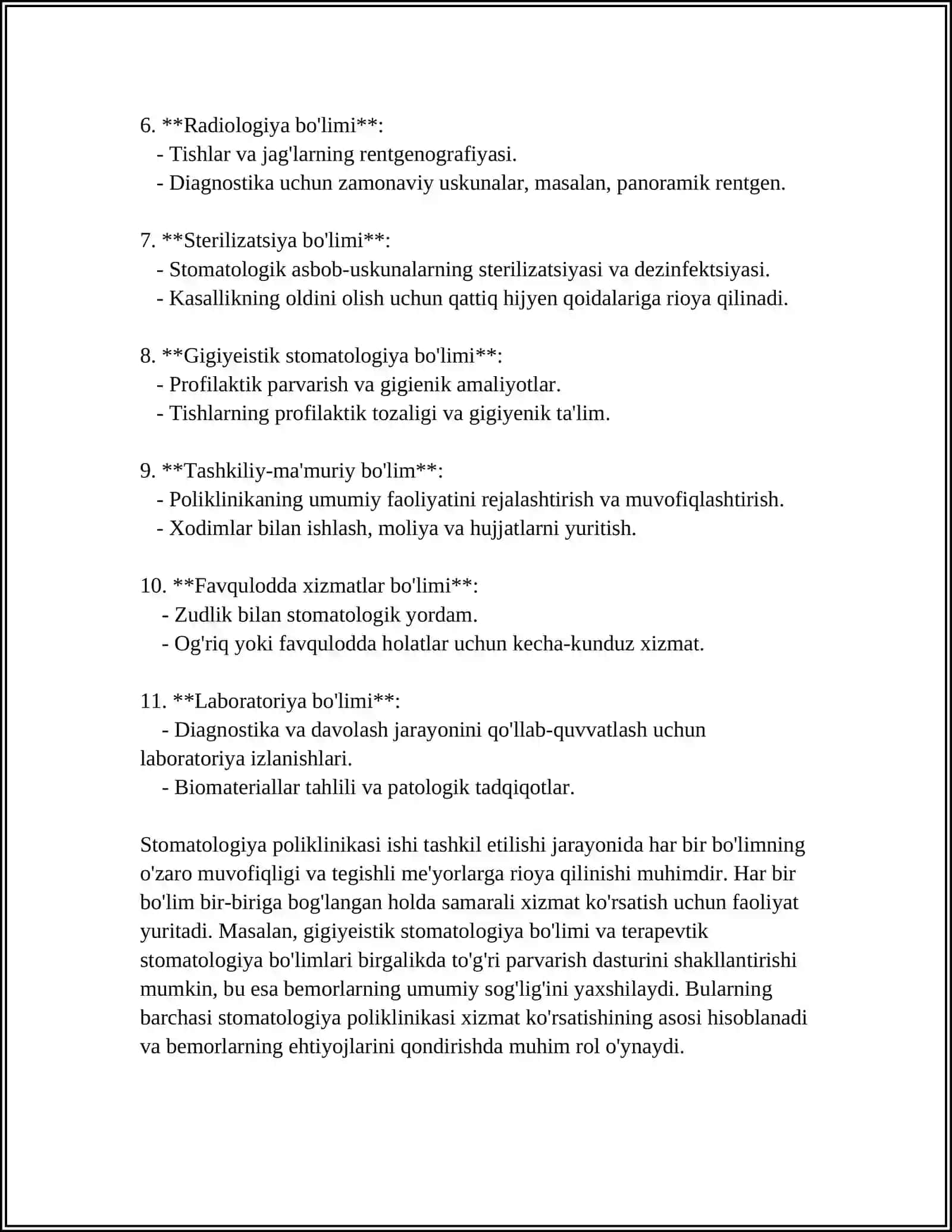 STOMATOLOGIYA POLIKLINIKASI ISHINI TASHKI ETISH 4