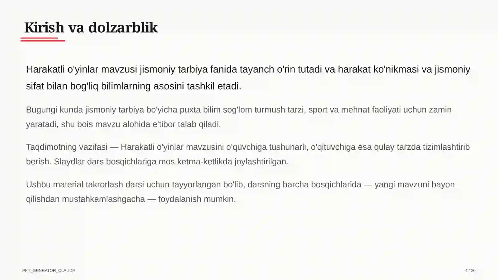 Harakatli o'yinlar (1-sinf) 4