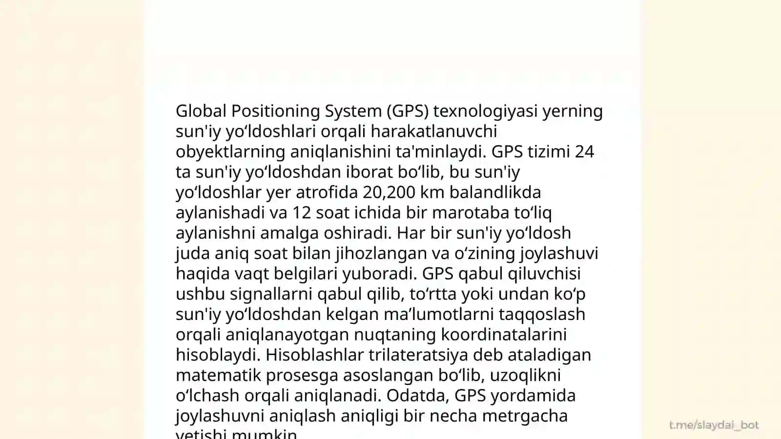 Global joylashish tizimlari tarixi 4