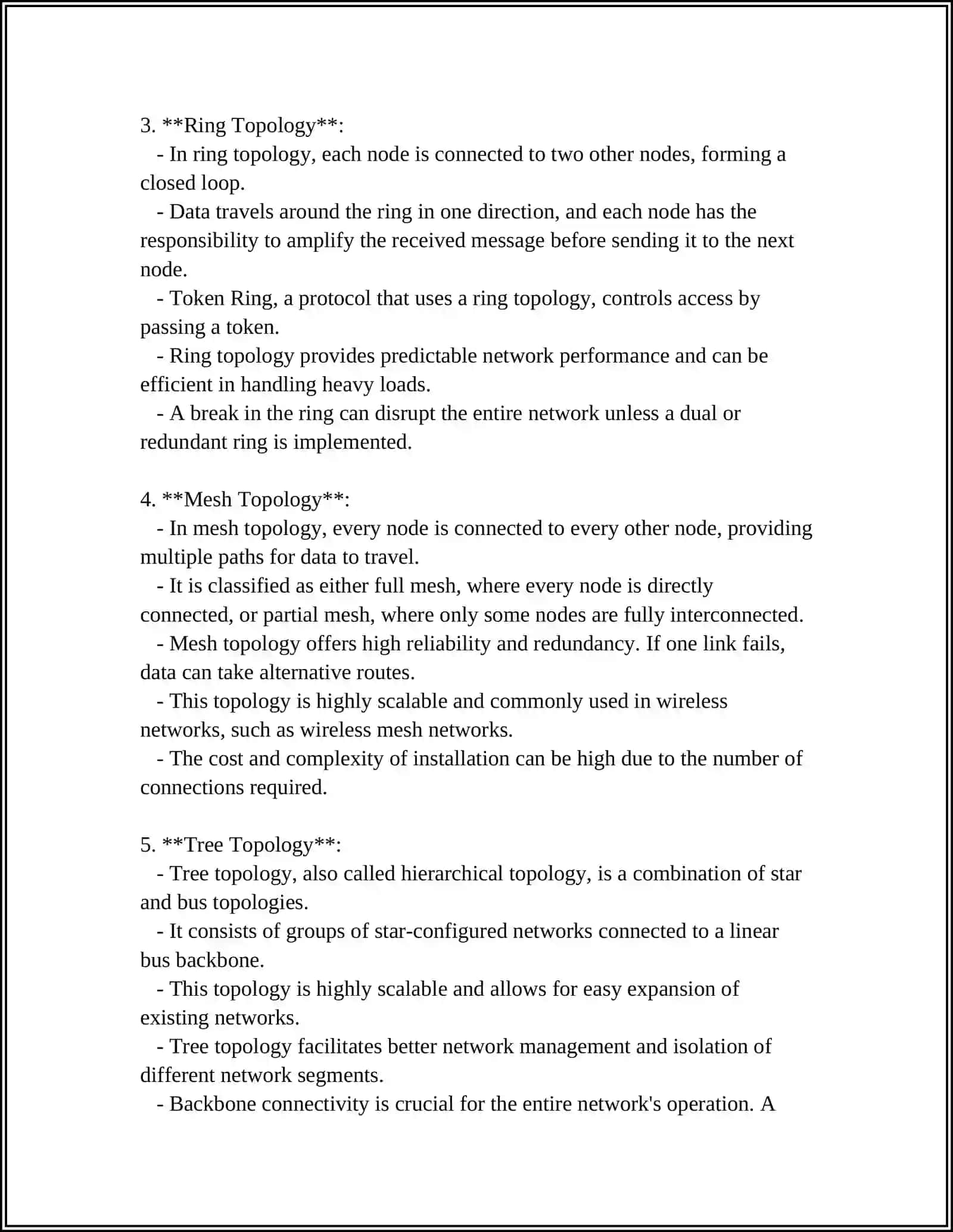 Network Topologies 4