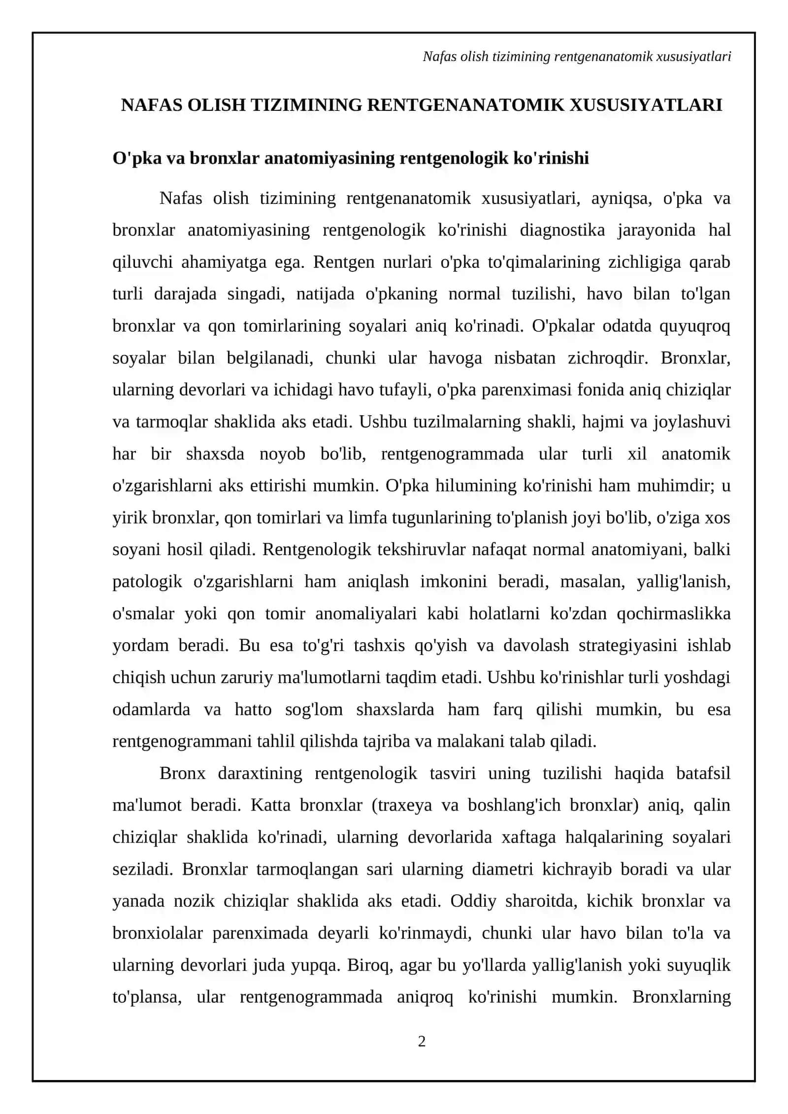 Nafas olish tizimining rentgenanatomik xususiyatlari 4