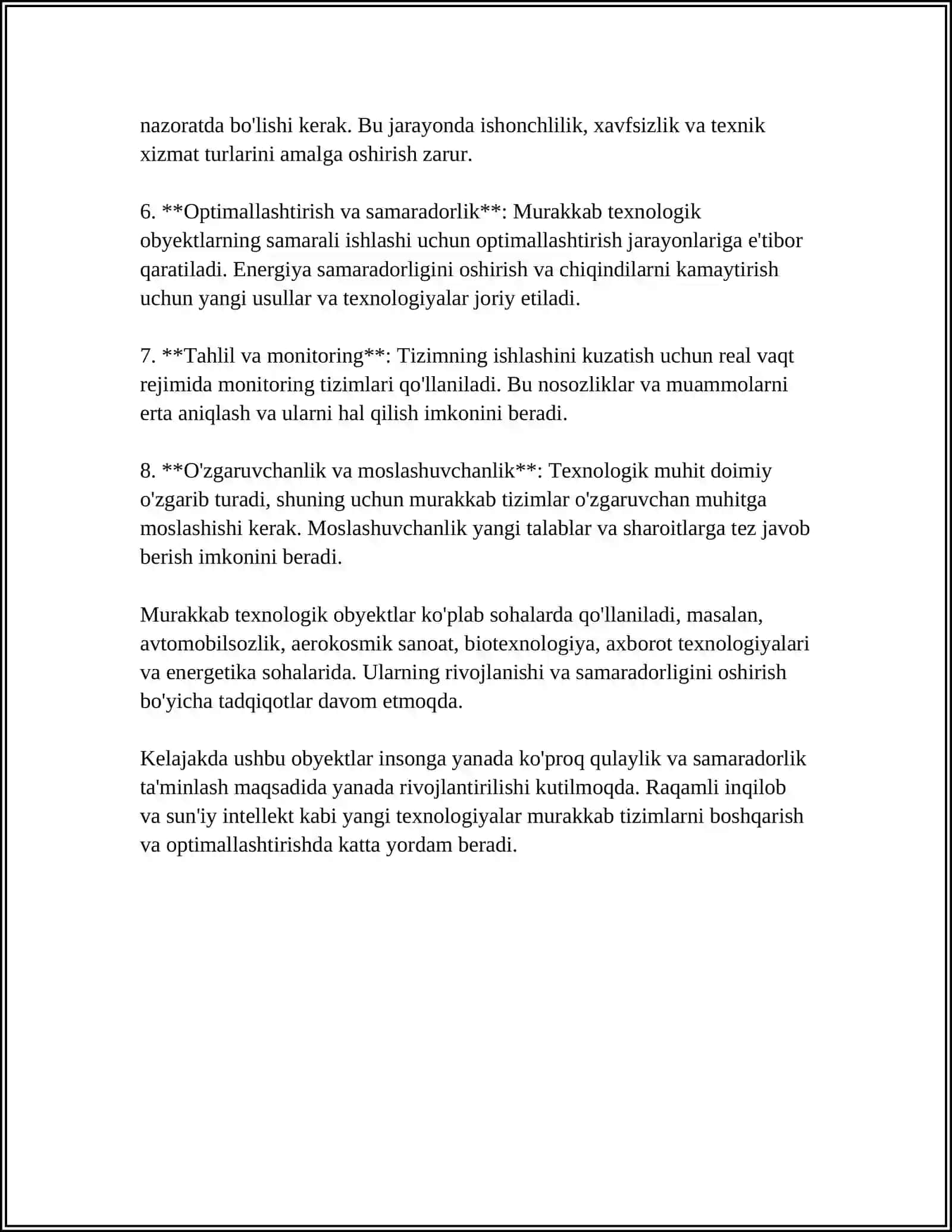 MURAKKAB TEXNOLOGIK OBYEKTLARNI IMITATSION MODELLARINI QURISH 4