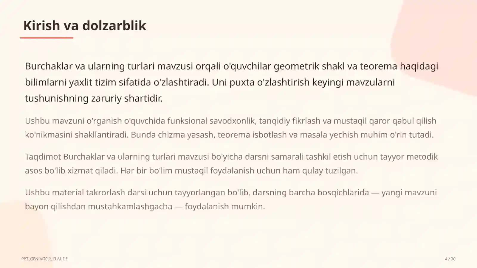 Burchaklar va ularning turlari (7-sinf) 4