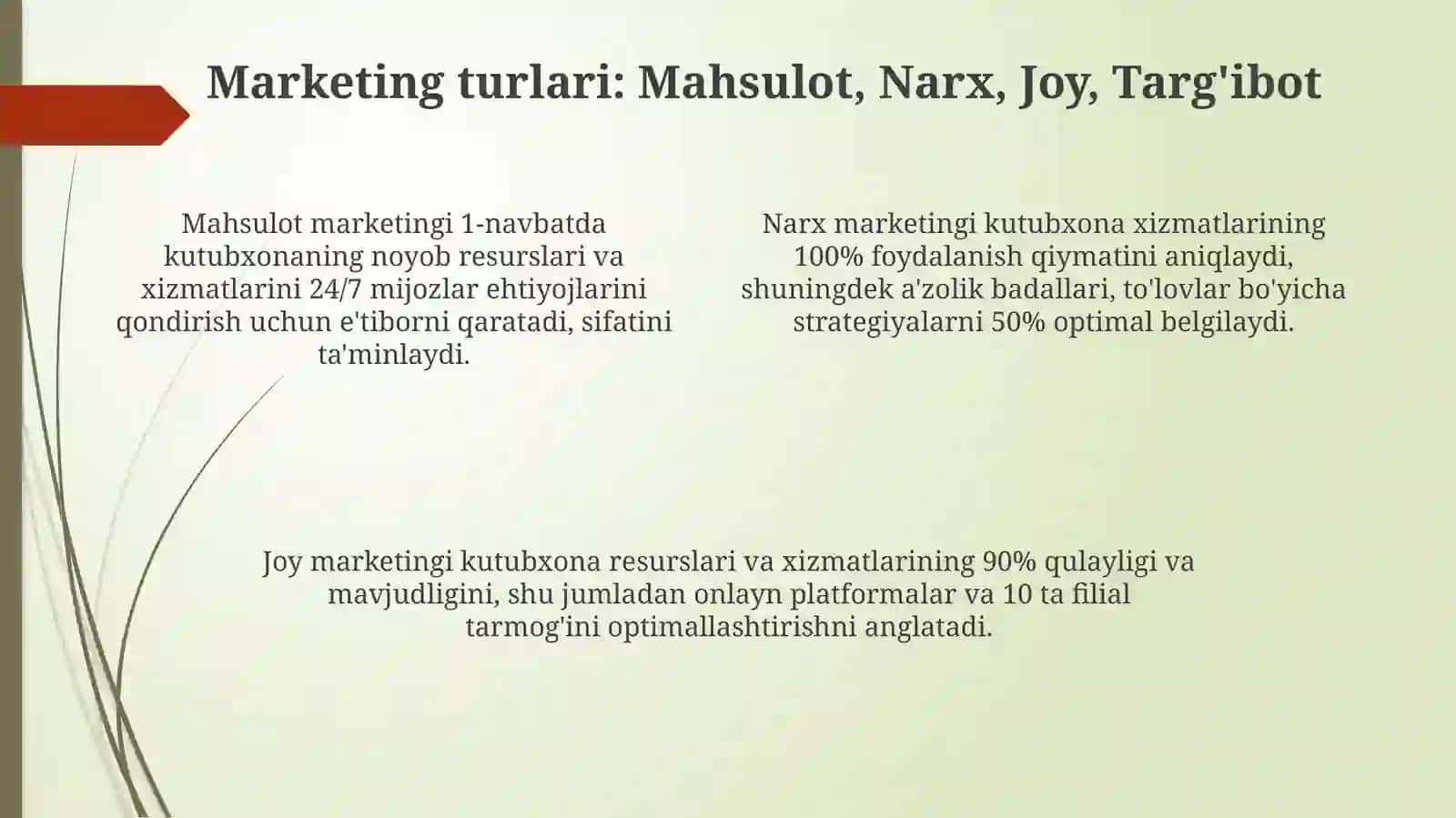 Axborot-kutubxona faoliyati marketingi: asosiy tushunchalari, mohiyati va turlari 4