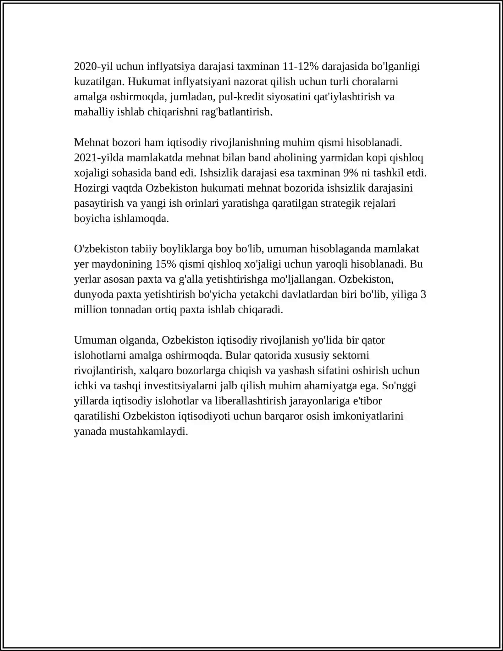 O'ZBEKISTONNING O'ZIGA XOS TARAQQIYOT 4