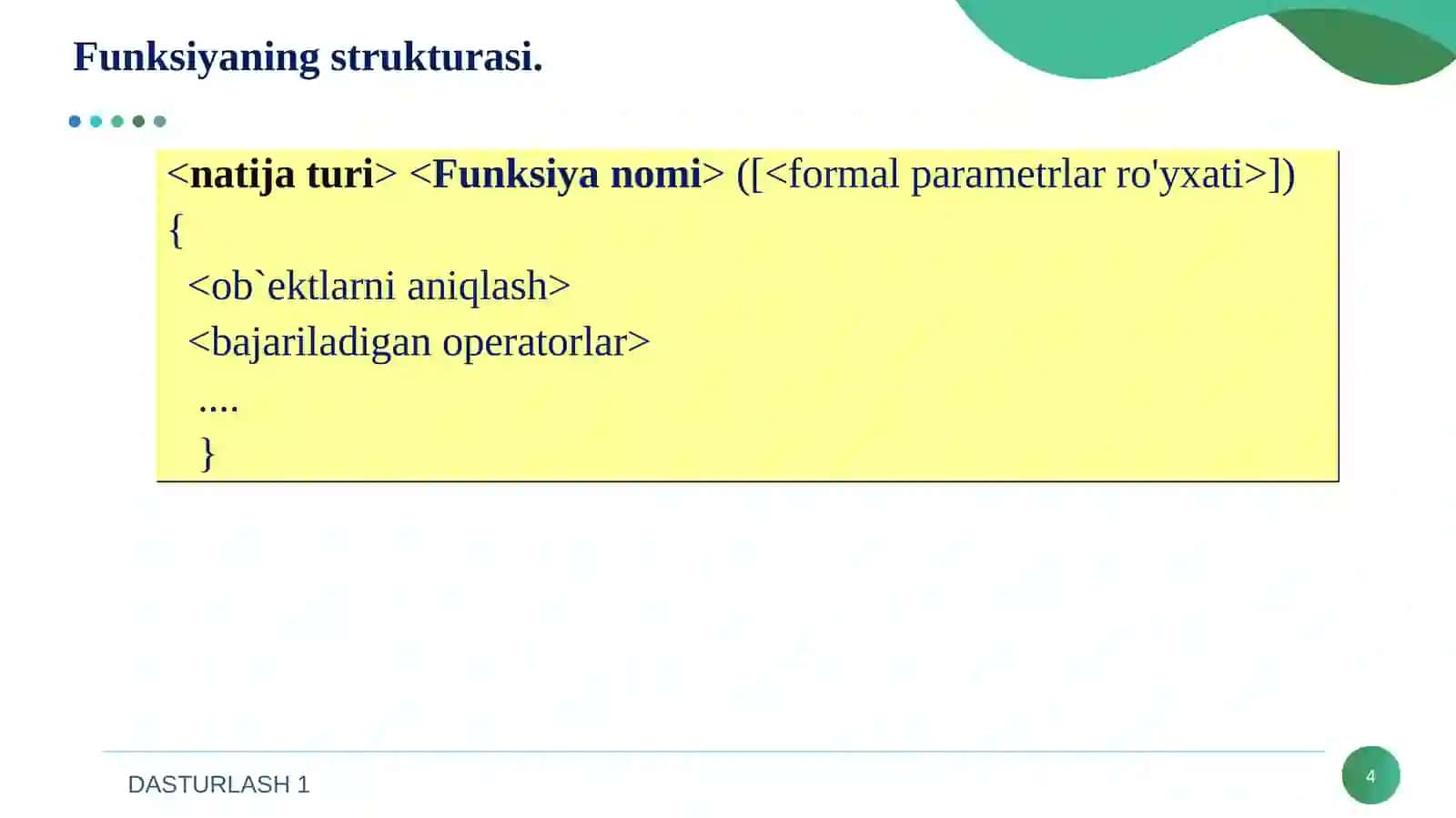 Funksiya tavsifi 4
