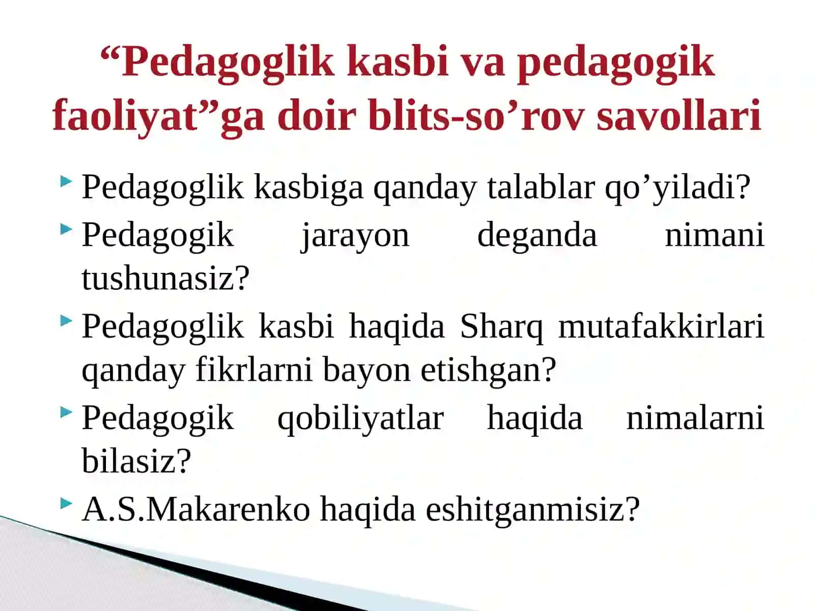 Pеdаgоgik mahorat haqida tushuncha, uning o’qituvchi faoliyatidagi o’rni va ahamiyati 4