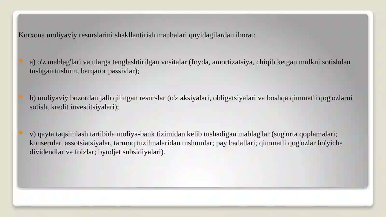 Iqtisodiyot - Korxona moliyasi va pul fondlari 4