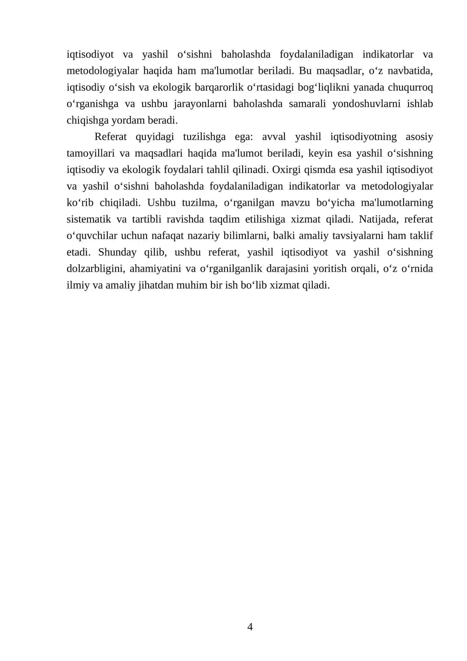 Yashil iqtisodiyot va yashil o‘sishni baholash zarurati 4