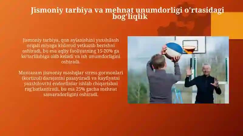 Mehnatni ratsional tashkil etishda jismoniy tarbiyaning roli 4