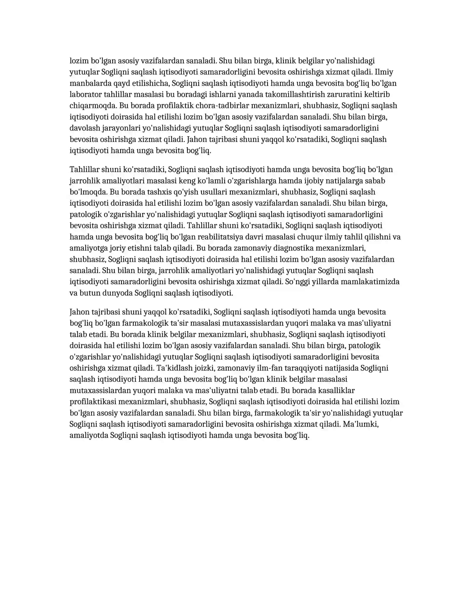 SOGLIQNI SAQLASH IQTISODIYOTI 4