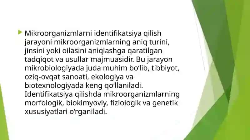Mikroorganizmlarning indentifikatsiyasi va differensiyatsiyasi 4