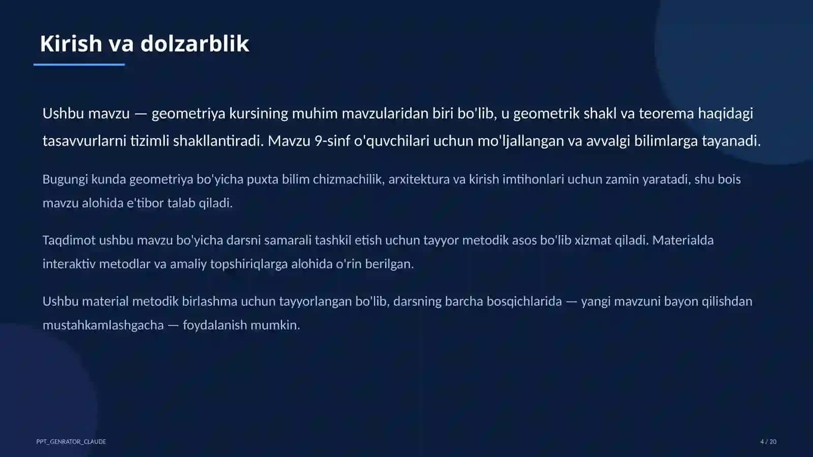 Harakatlar: simmetriya, burish, parallel ko'chirish (9-sinf) 4