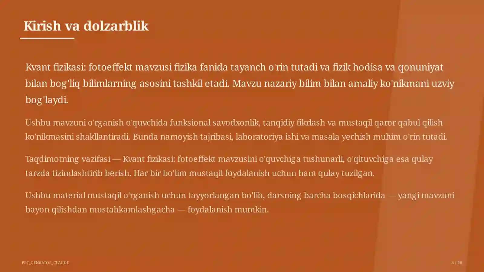 Kvant fizikasi: fotoeffekt (11-sinf) 4