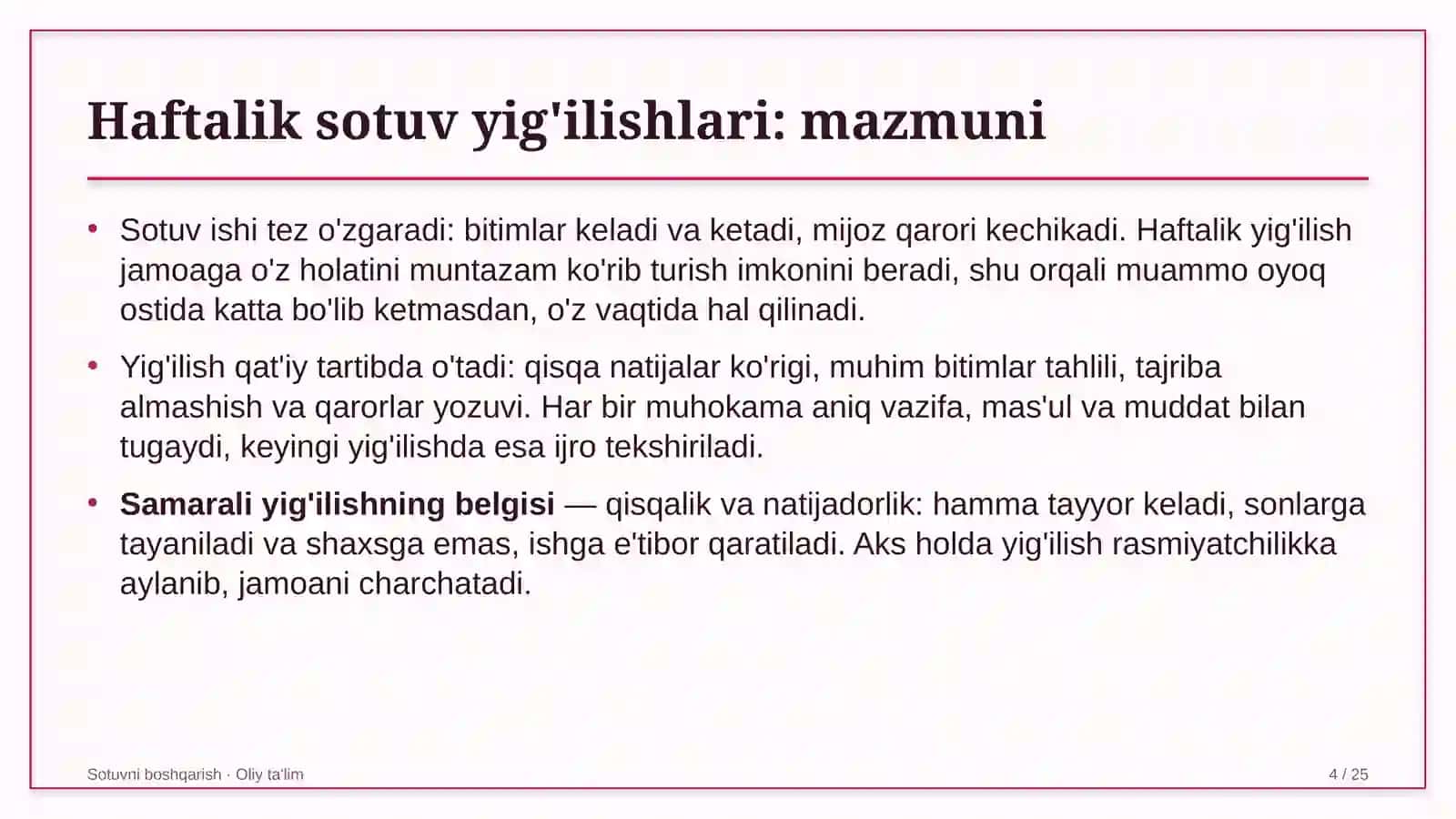prezident maktablarida haftalik sotuv yig'ilishlarini tashkil etish 6328 4