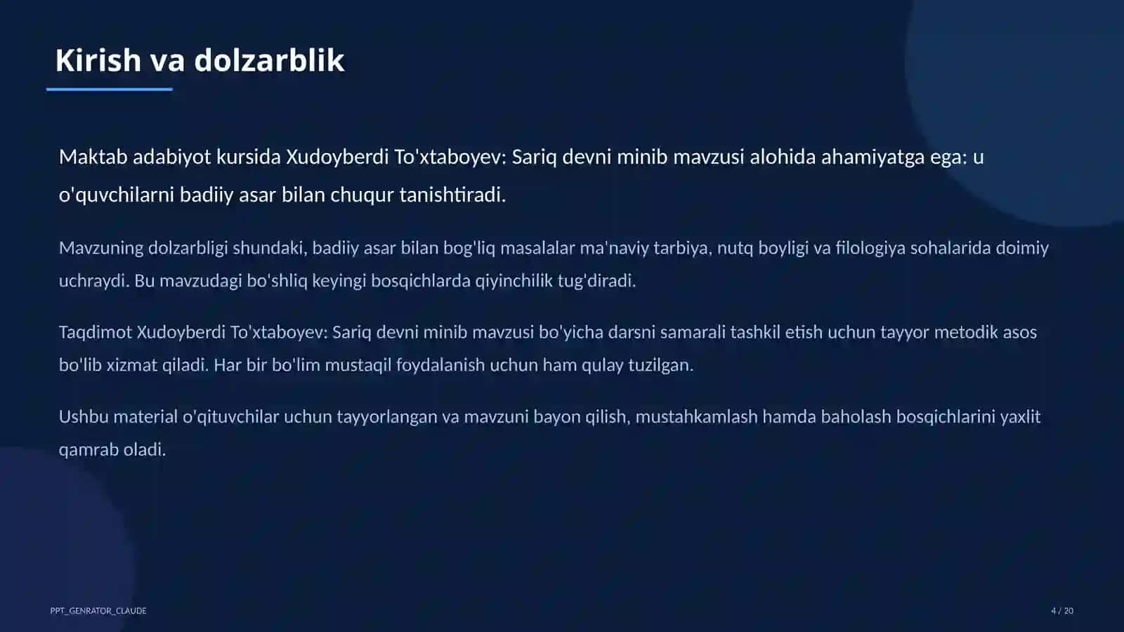 Xudoyberdi To'xtaboyev: Sariq devni minib (6-sinf) 4