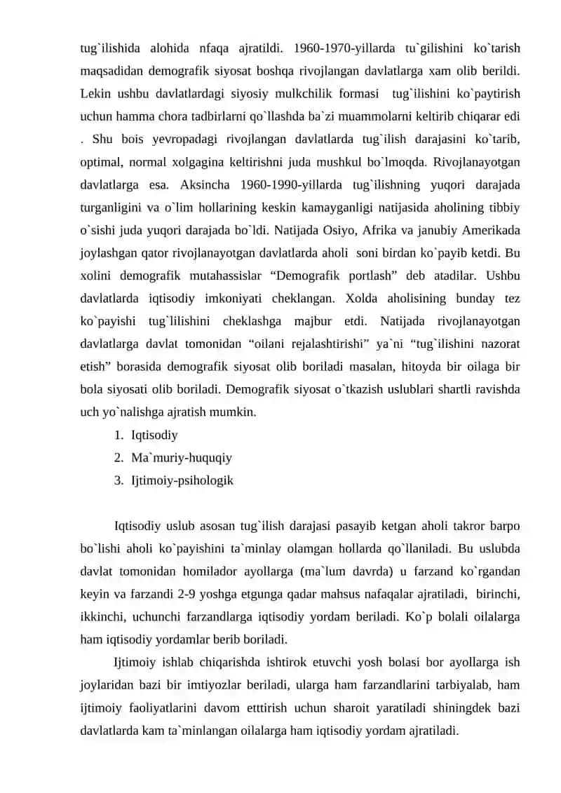 Davlatning Demografik siyosat 4