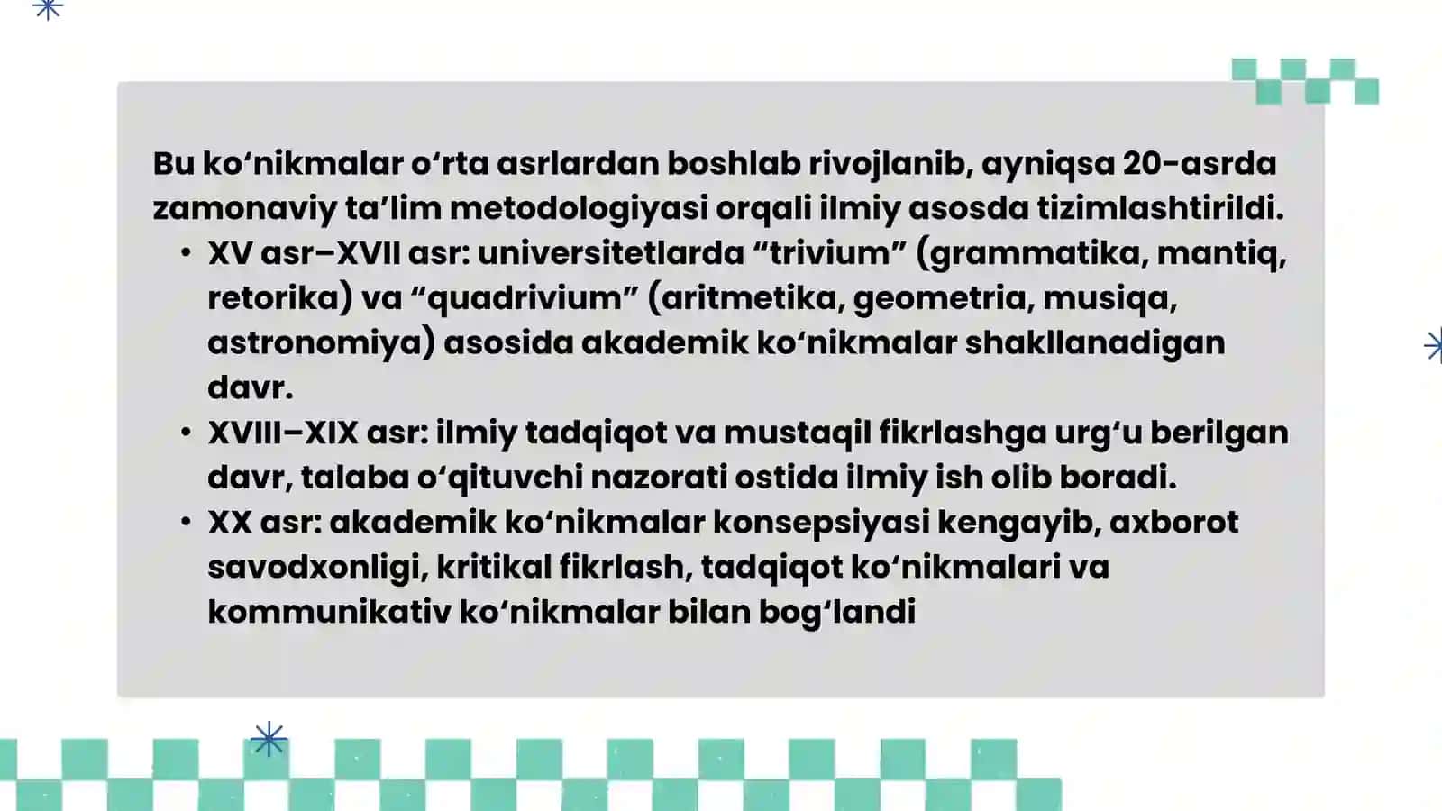 Akademik ko‘nikmalarni rivojlantirish yo‘llari 4