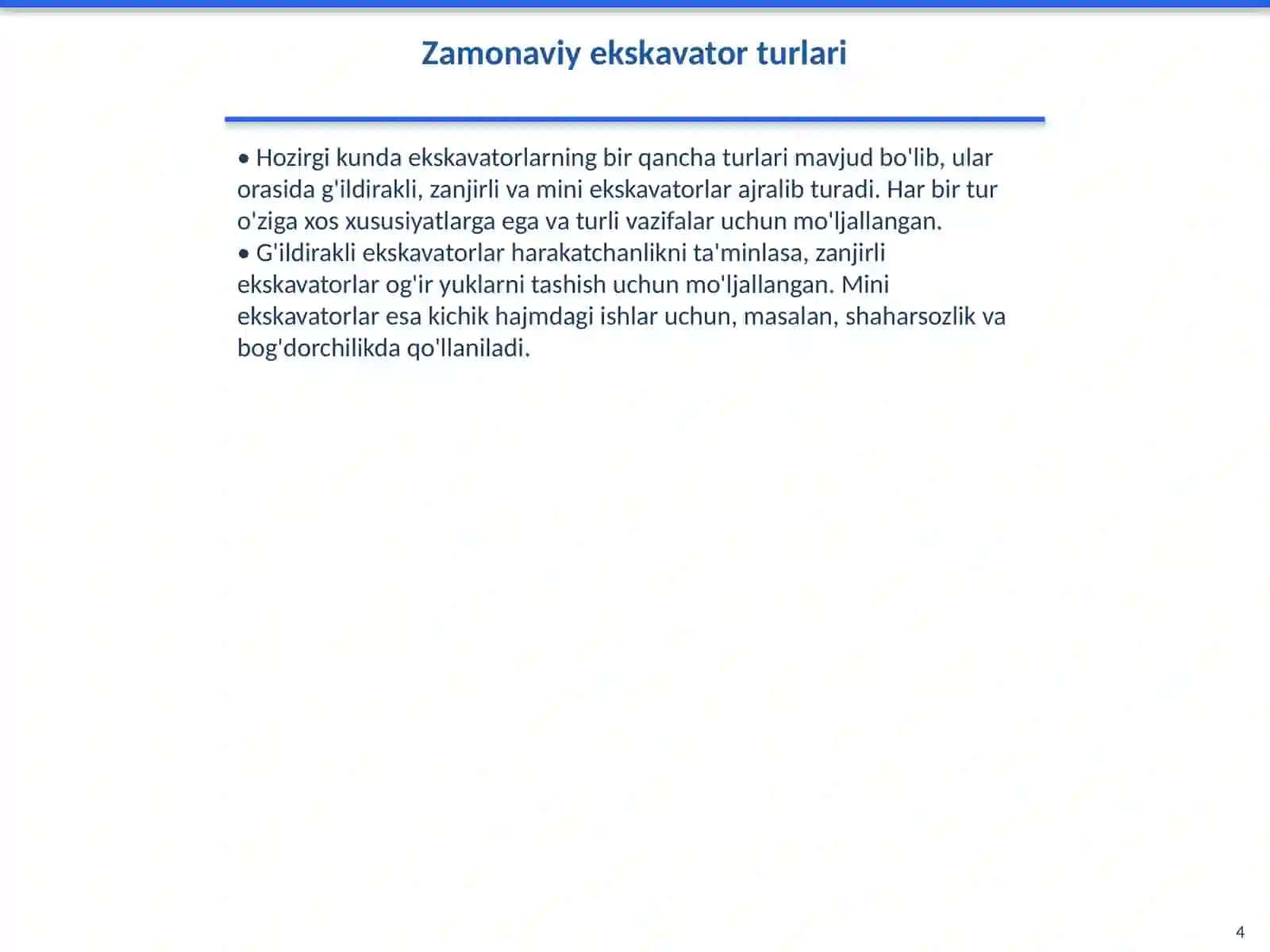 Ekskavator haqida malumot 4