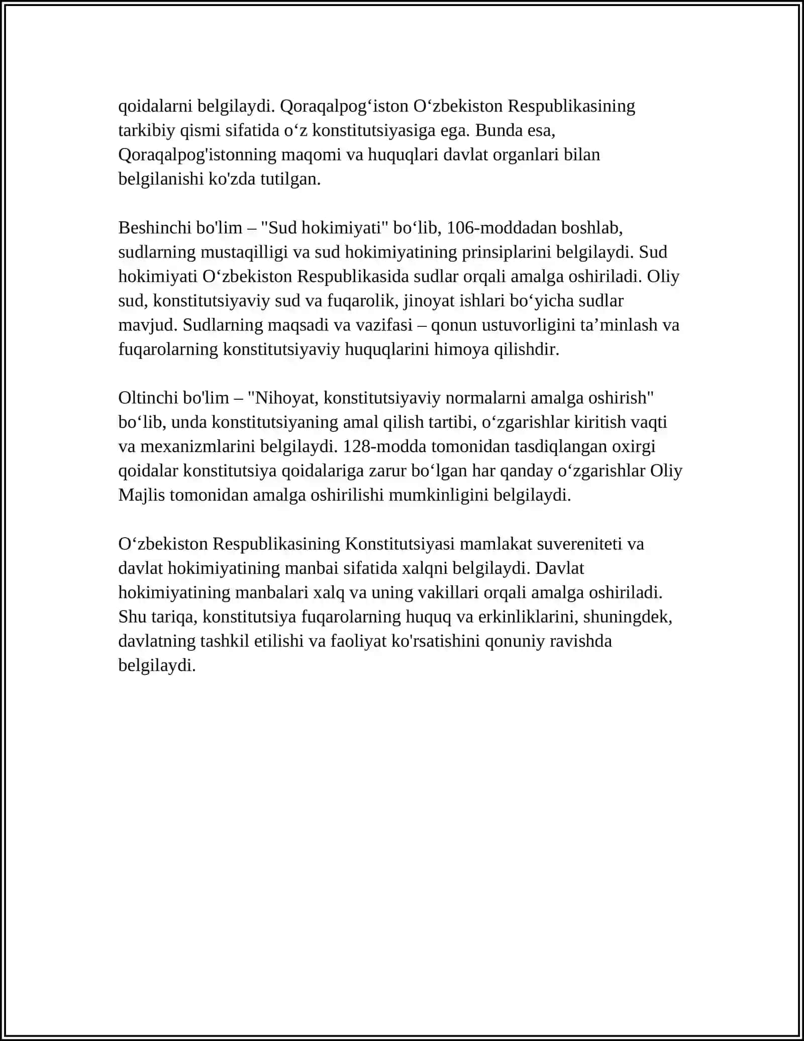 O'ZBEKISTON RESPUBLIKASI OLIY TA'LIM FAN VA INNOVATSIYA VAZIRLIGI 4