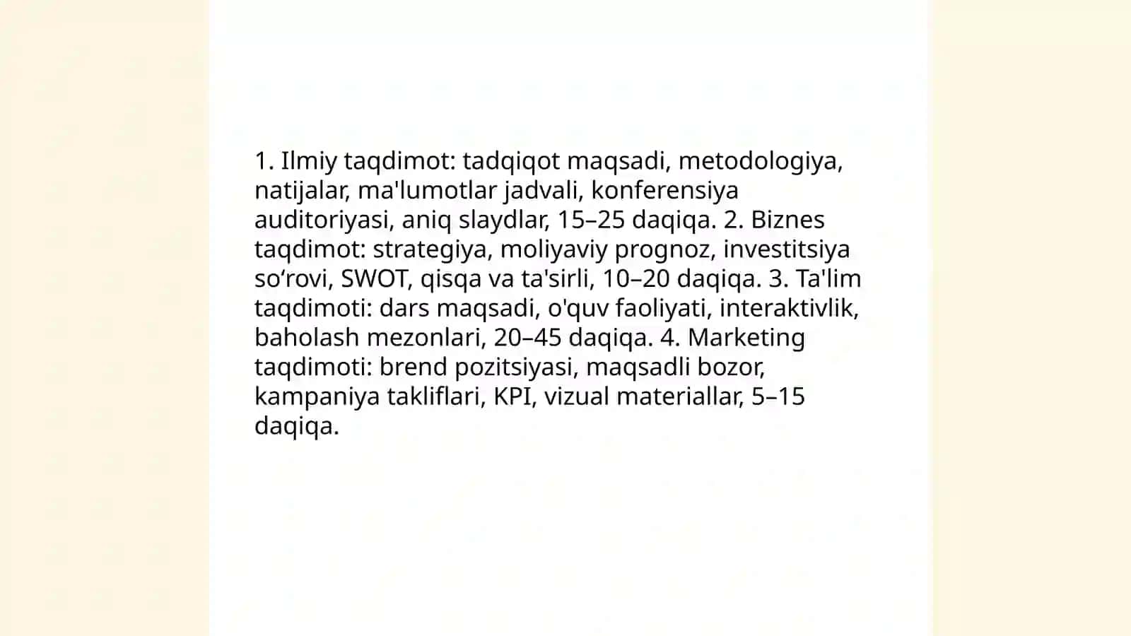 Taqdimot Shamsiddinova Farzona 4