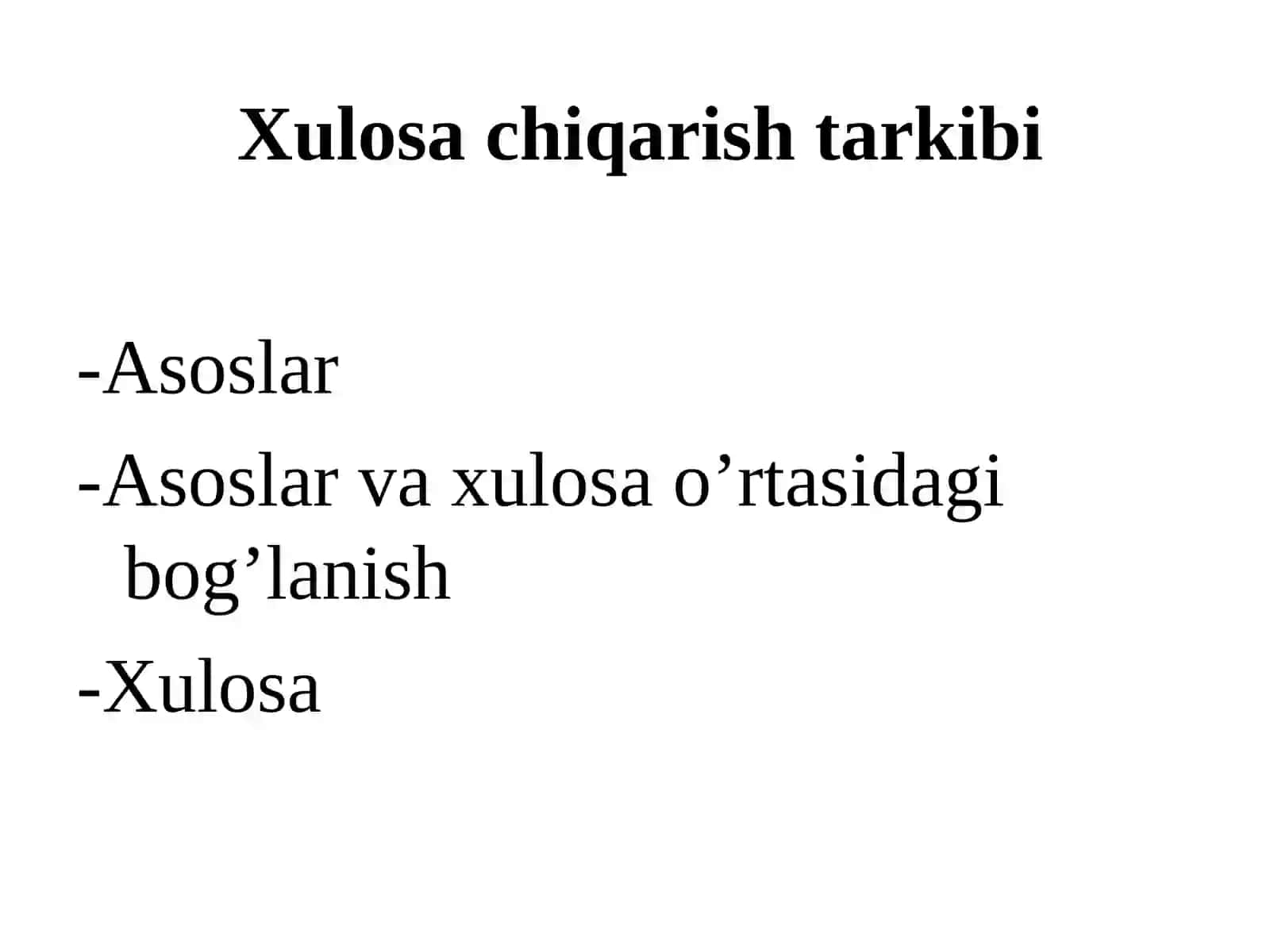 XULOSA CHIQARISH 4