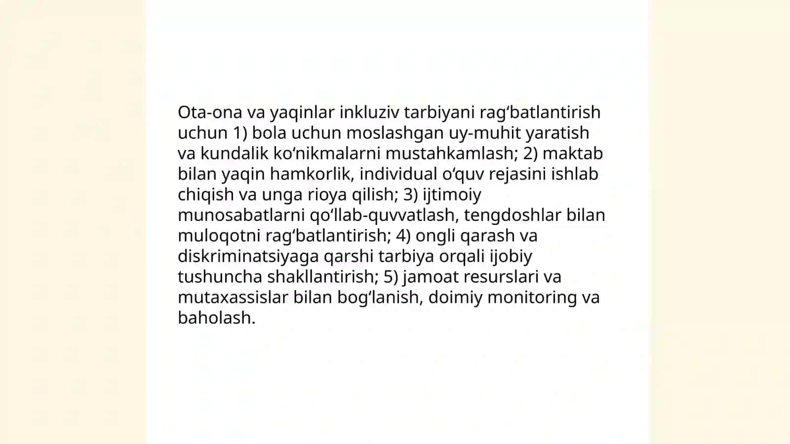 Nogironligi boʻlgan bollarni ijtimoiylashtirishda oila va jamiyatning vazifalari 4