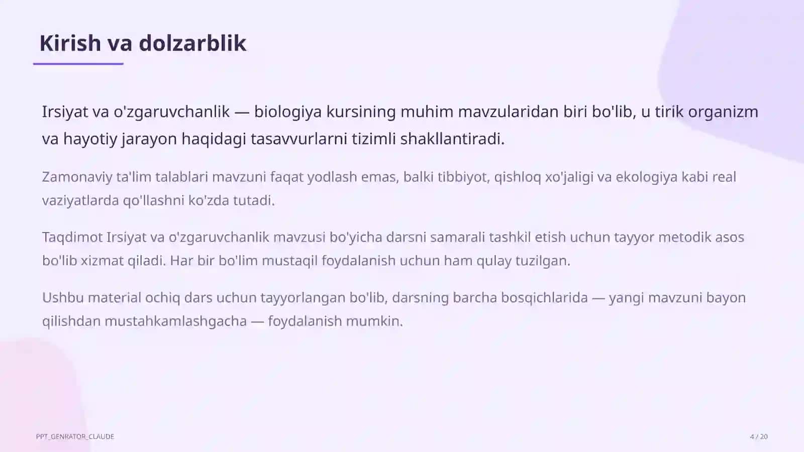 Irsiyat va o'zgaruvchanlik (9-sinf) 4