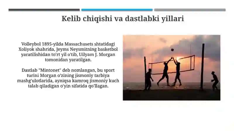 Voleybol oyinining vujudga kelishi va rivojlanishi 4