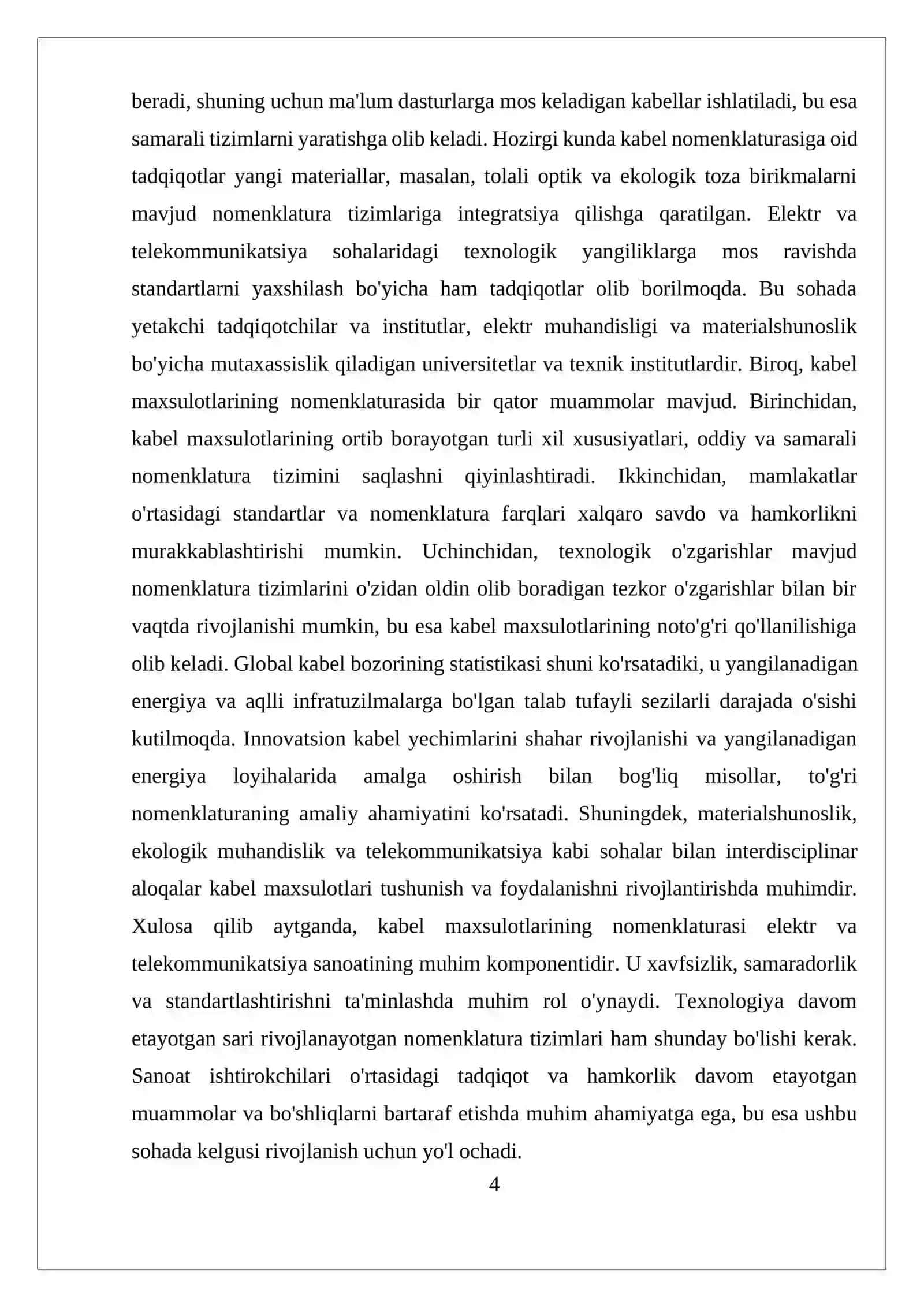 Kabel-sim maxsulotlarining nomenklaturasi 4