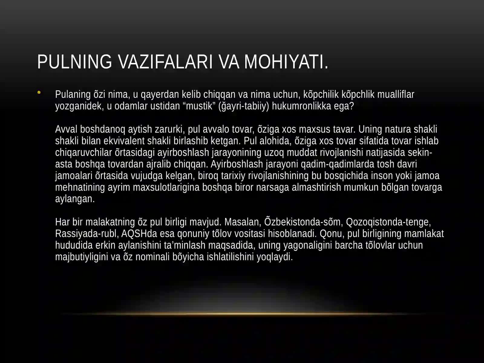Milliy valyuta so'mni mustahkamlashning barqarorligi 4