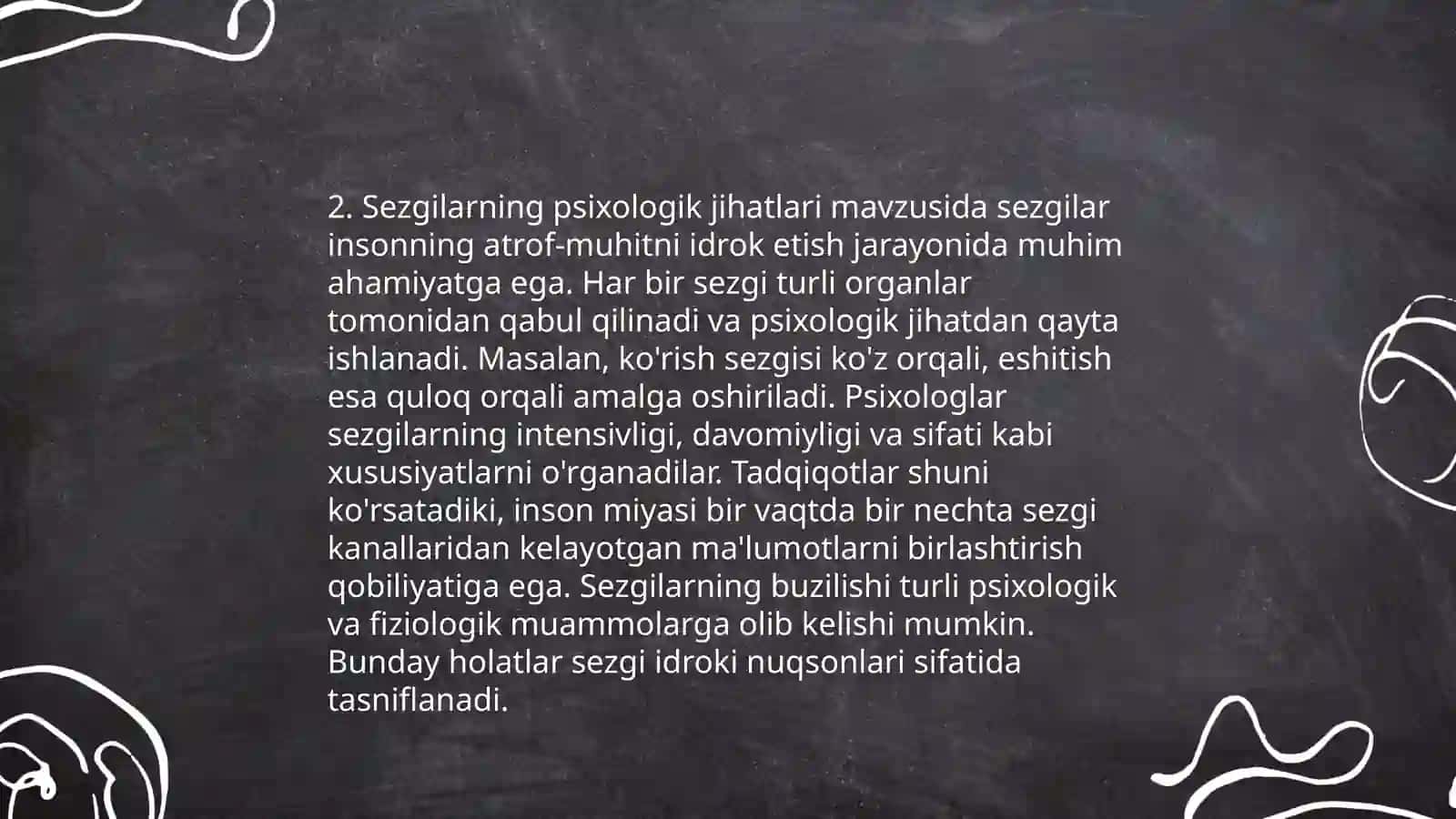 Sezgilarning klassifikatsiyasi 4