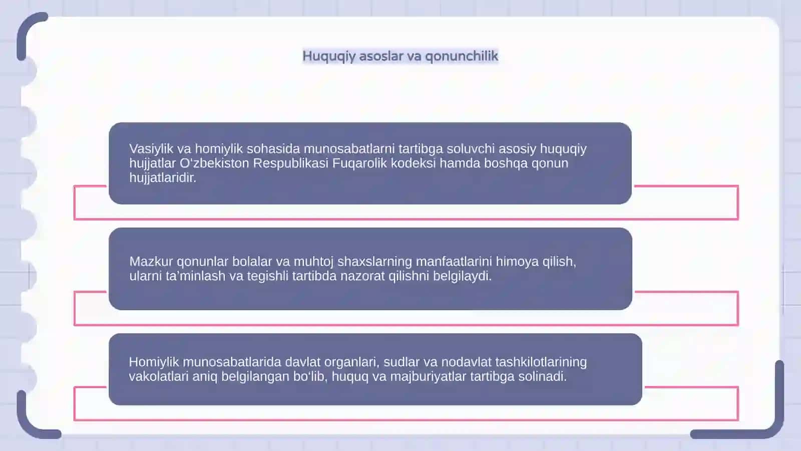 Vasiylik va homiylik sohasidagi munosabatlarni tartibga solish 4
