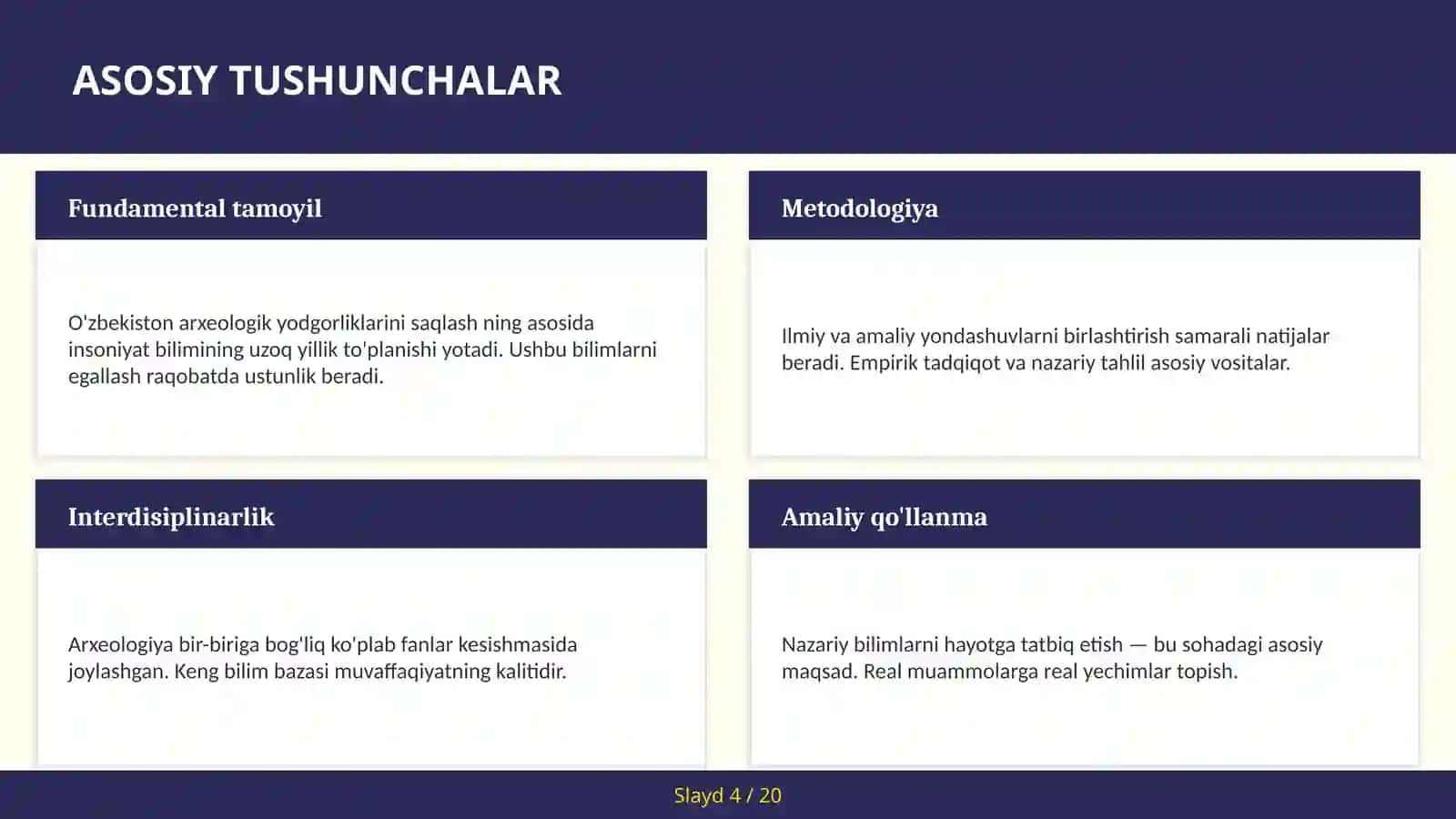 O'ZBEKISTON ARXEOLOGIK YODGORLIKLARINI SAQLASH 4