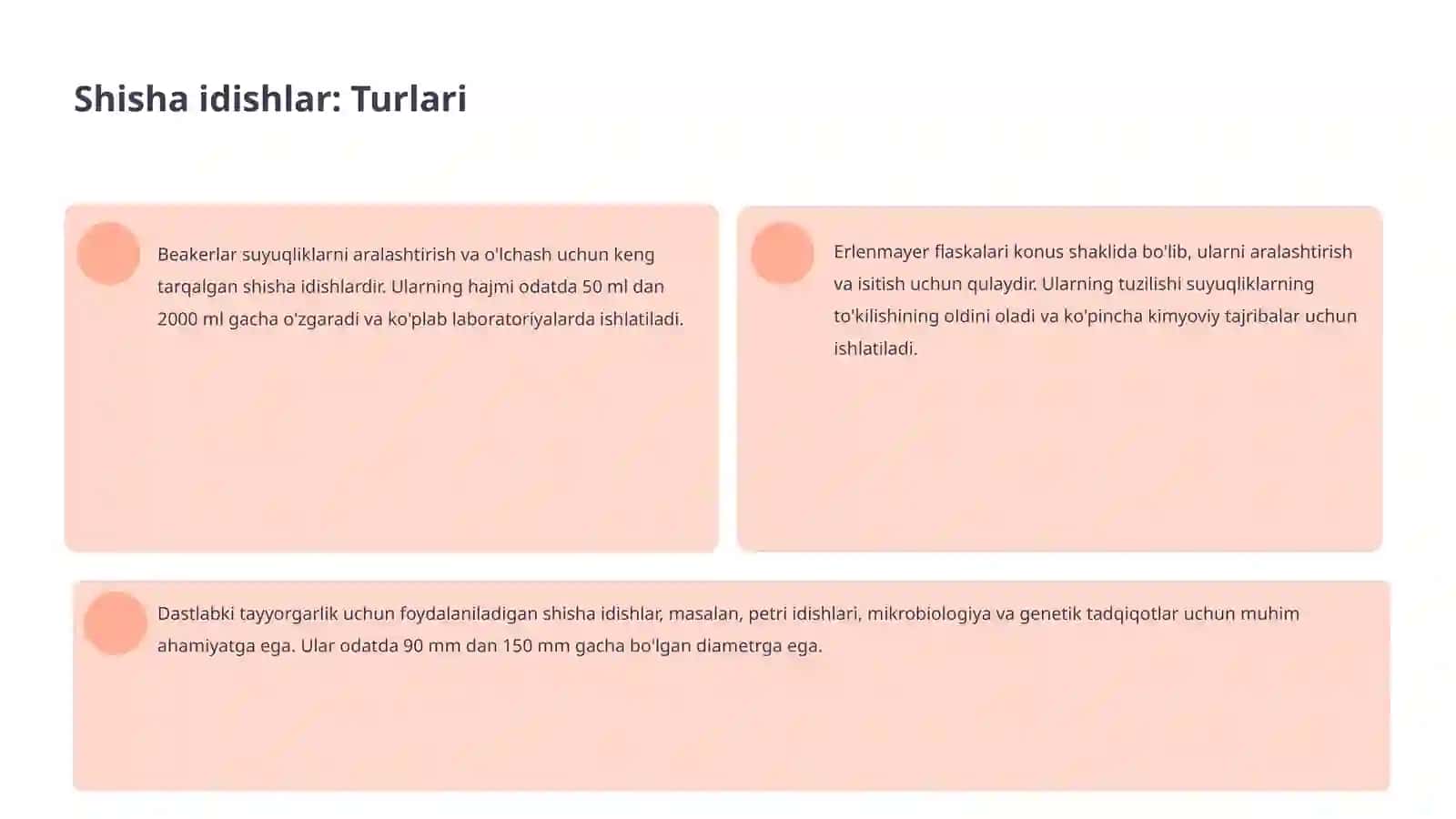 Shisha idishlarni yuvish va tozalash Kimyo 4