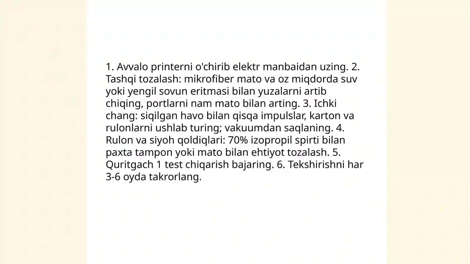 Printerga texnik xizmat koʻrsatish 4