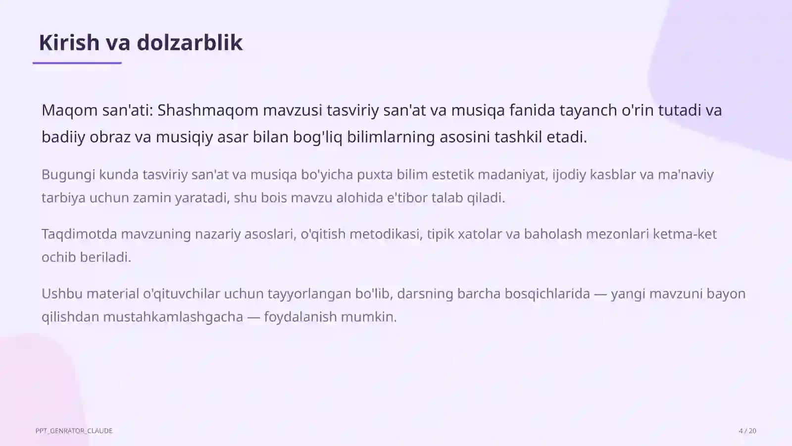 Tasviriy san'at va musiqa (1–7) — o'qituvchilar uchun 4