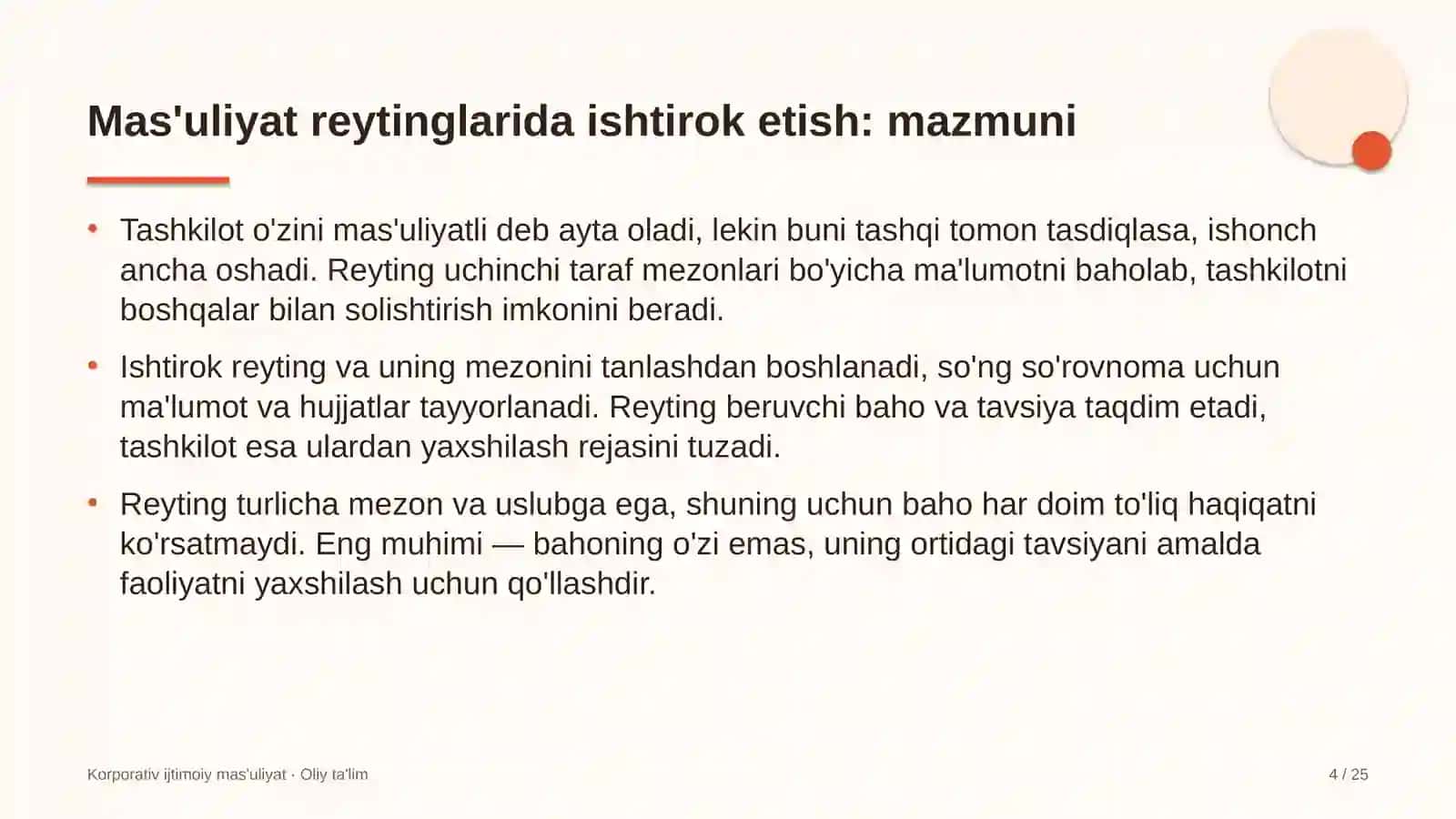 Dasturiy mahsulot kompaniyalarida ijtimoiy mas'uliyat reytinglarida ishtirok etish 4