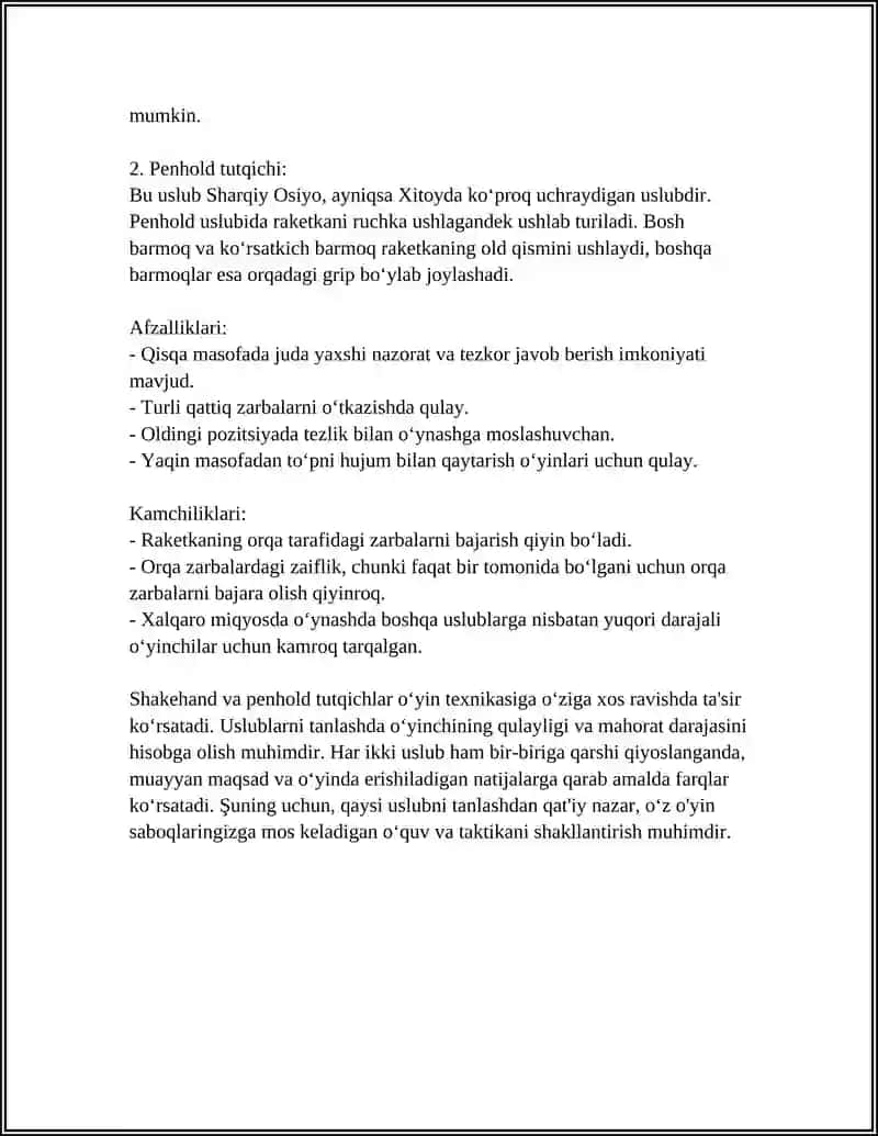 STOL TENNISI O'YIN TEXNIKASI VA TAKTIKASI 4