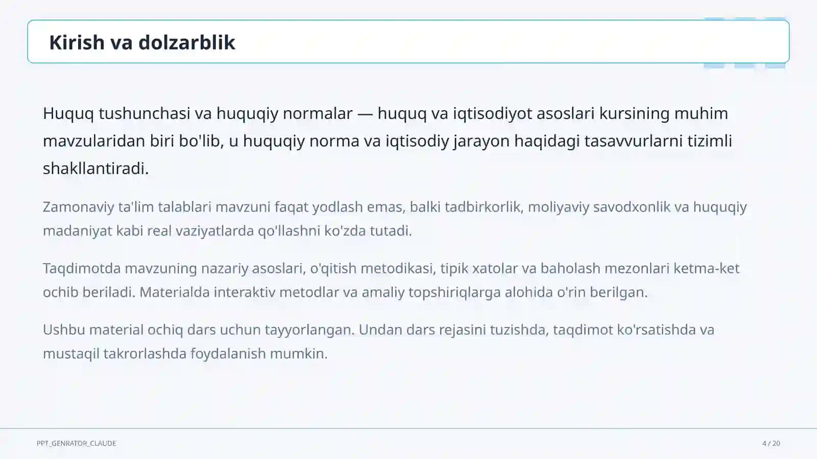 Huquq tushunchasi va huquqiy normalar (9-sinf) 4