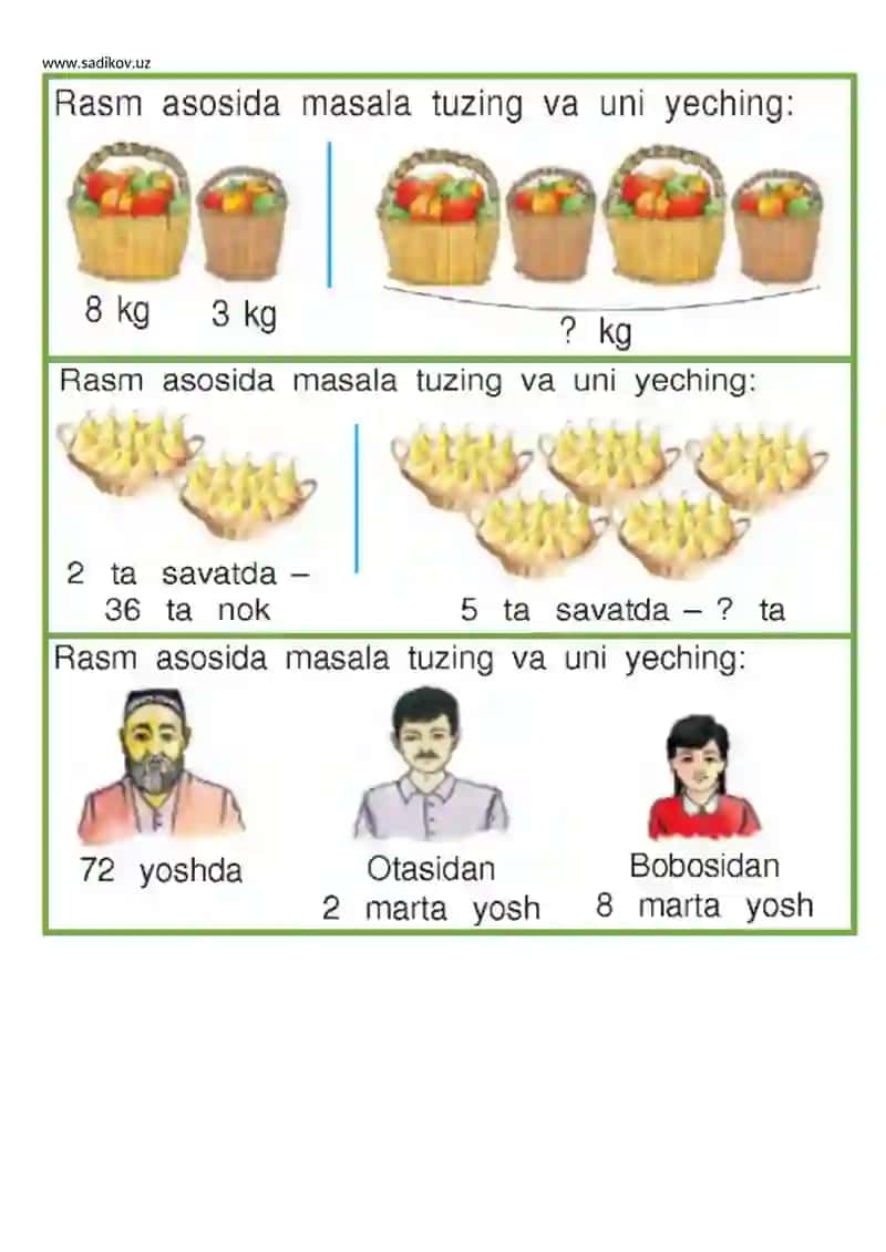 3-sinflar uchun Matematika fanidan tarqatboshlanmalar 22 ta 4